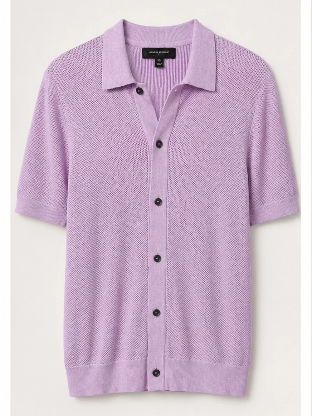 Banana Republic Lavender Knit Button-Down Polo